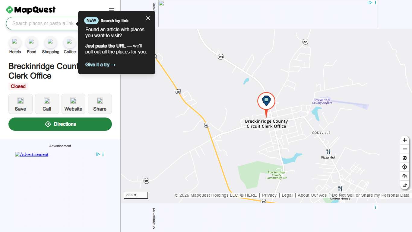 Breckinridge County Circuit Clerk Office, 111 W 2nd St, Ste 105, Hardinsburg, KY 40143, US - MapQuest